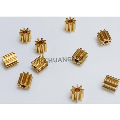 10PCS 0.3M 8T copper gear,0.3 module 8 teeth 0.98mm hole diameter