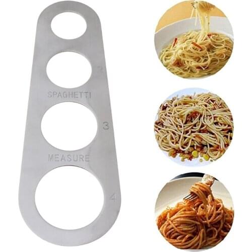 Stainless Steel Spaghetti Measurer Tool with 4 Holes Pasta Portion Control Gadgets 4 Portion Cooking Tool
