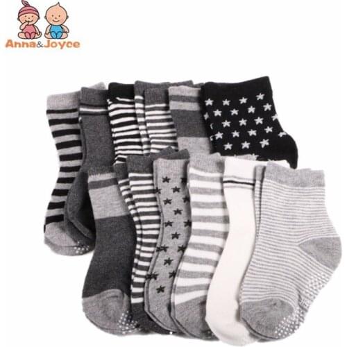 12pairs/lot Boys Baby socks rubber slip-resistant floor socks small kids socks 1--3years