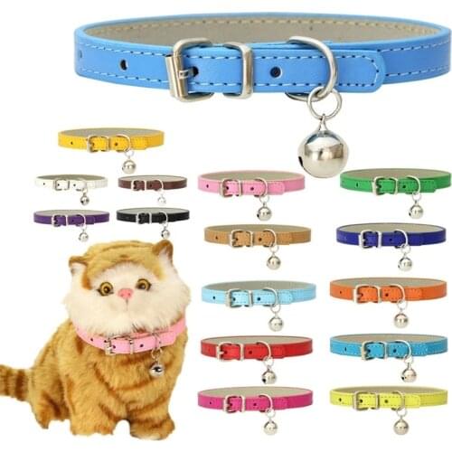 5pcs/lot PU leather traction rope pet dog collar pet products DIY Japanese bell cat collar bell