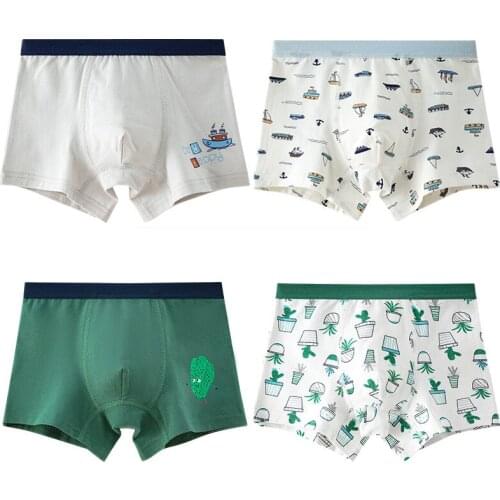 2-14 Years Old Class A Cotton Cartton Boys Boxer Underwear Graphic Boy Shorts Child Bottoms Kids Clothes OKU203011