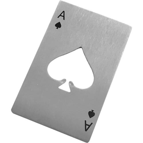 Poker Ace Of Spades Bar Soda Bottle Cap Beer Stainless Steel Bottle Opener