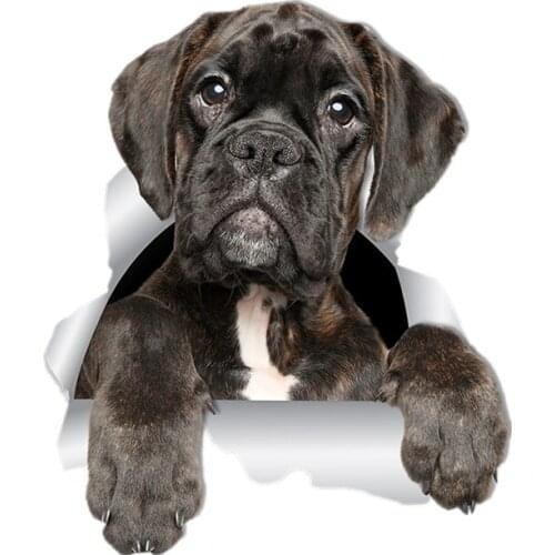 S41015# Various Sizes Self-adhesive Decal Adorable Boxer Dog Car Sticker Waterproof Auto Decors on Bumper Rear Window