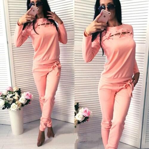 Casual Women Tops Pants 2 Pieces Women Tracksuit Sportswear Spring Autumn 2 PCS Suit Lady Female Set Sweatshirts