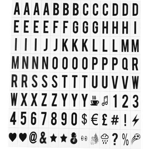 104pcs Cinematic Lightbox Replacement Letters & Numbers Signs black for A4 Light Up Letter Box Sign Message Board 65.4x35mm(LED