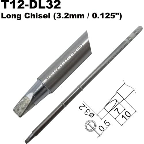 T12-DL32 Long Screwdriver 3.2mm Soldering Tip for HAKKO FX-951 FX-950 FX-952 FX-9501 FM-2028 FM2027 Nozzle Iron Bit Replacement