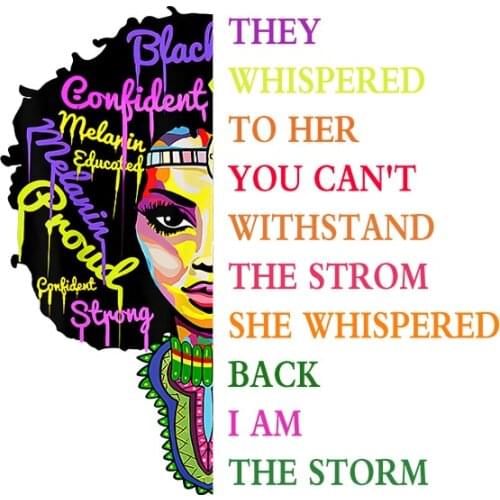 Iron On Transfer Patches For Clothing DIY Washable Women T-shirt Heat Transfer Beauty Black Girl Letter Thermal Clothes Sticker