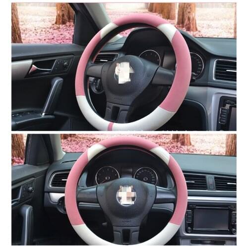 Universal 37-38cm Soft Plush Car Steering Wheel Cover Interior Accessories Steering-Cover Car-styling car accessories for girls