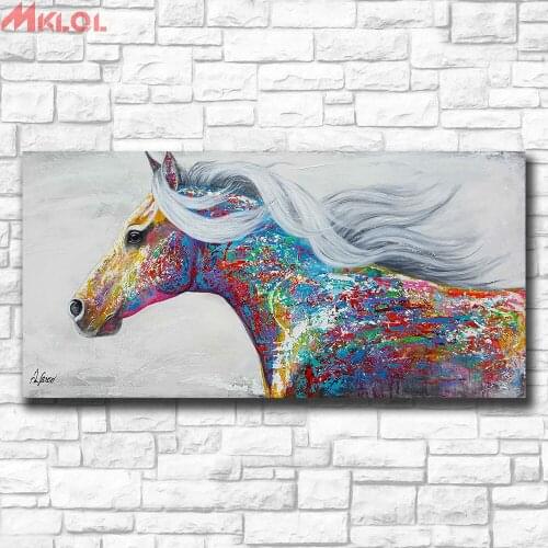 Wxkoil Art Pop Art Painting Beautiful Running Horse Home Decor On Canvas Modern Wall Art Canvas Print Poster Canvas Painting