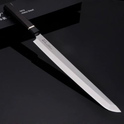 30cm Japanese Sakimaru Takohik Knife Kitchen German Stainless Steel Ebony Handle Japan Fish Fillet Sushi Sashimi knife 7.2W