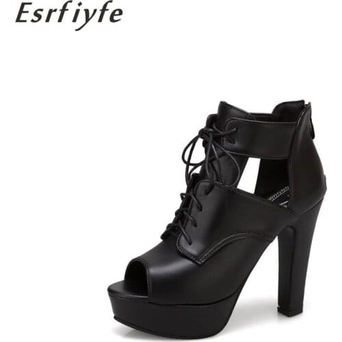 ESRFIYFE 2021 New Fashion Ankle Strap Sandals Women Summer Platform High Heels Shoes Woman Peep Toe Sexy Nightclub Party Shoes