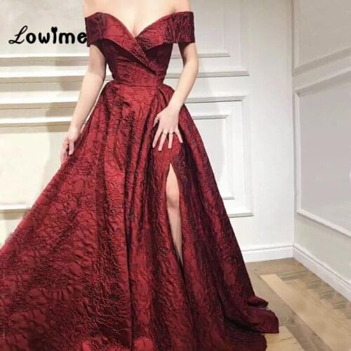 Dubai Off The Shoulder Evening Dresses Saudi Arabic Formal Women Dress Long Prom Dresses Vestido De Festa Longo 2018 Couture