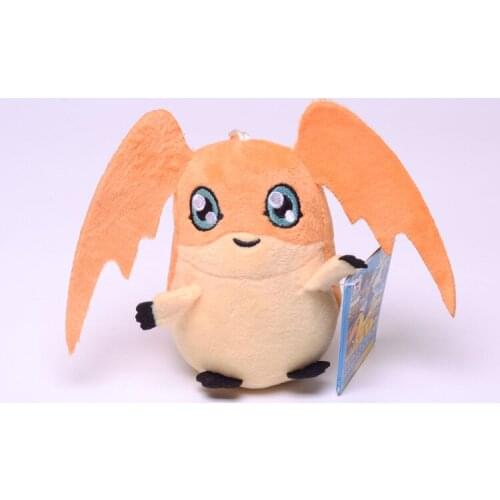 12Pcs/Lot 10CM Digimons Peripheral Patamon Mini Cute Soft Plush Keychain for Bag Key Pendant