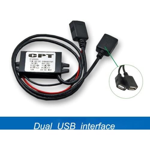 12V to 5V 3A Dual USB Power Converter Buck Module Car Phone Charging DC-DC Step-down Module