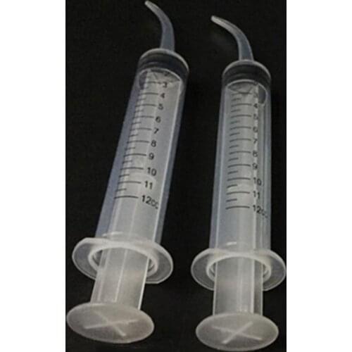 50 Pcs 12ml Clear Disposable Dental Irrigation Syringe With Curved Tip Transparent Whitening Teeth Washing Impression Syringes