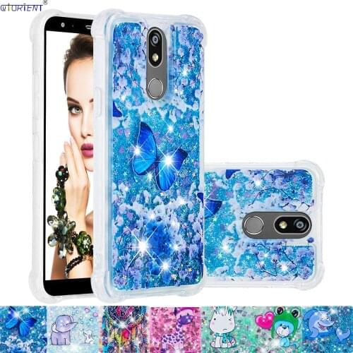 For LG X4 2019 Cute Case LG Stylo 5 Glitter Liquid Full Cover for LG K40 Xpression Plus 2 Harmony 3 Bling Quicksand Bumper Cases