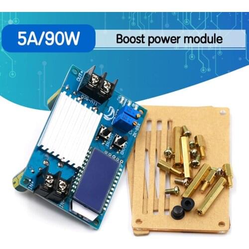 DC-DC DC 9 -45V to 10 -50V 5A Step Up Power Supply Module Adjustable Boost Adapter CV/CC Converter LCD Display with Case