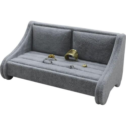 Velvet Sofa Ring Plate Bracelet Display Stand Display Tray Jewelry Jewelry Display Stand Counter Display Props Gray