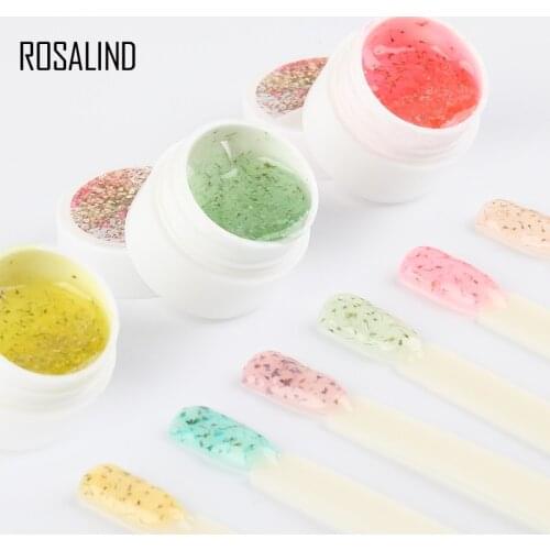 ROSALIND Nail Gel Polish Natural Dried Flower Fairy Gel Nail Polish Soak Off Manicure UV Nail Art Newest DIY Gel Varnish
