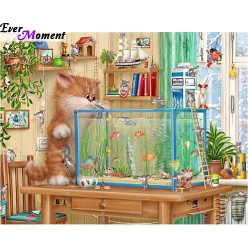 Picture of diamond mosaic handmade cat cross stitch crystal diamond sets unfinished decorative full diamond embroidery ASF414