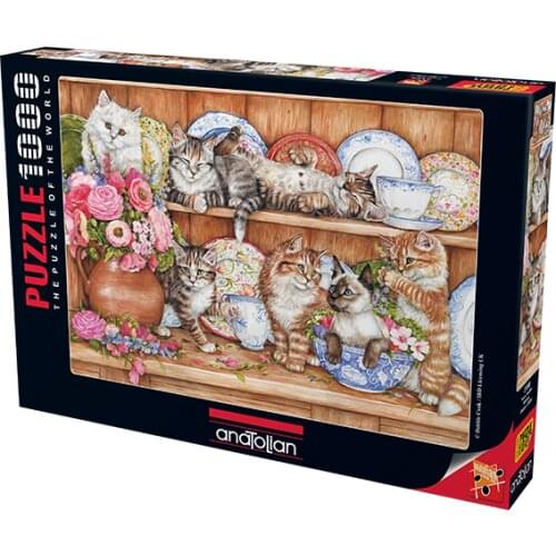 Puppy Cats Debbie Cook 1000 Piece Jigsaw Puzzle Paper Jigsaw Puzzle Educational Mind Intelligence Game Holiday Decoration Table Gift 66x48 Cm