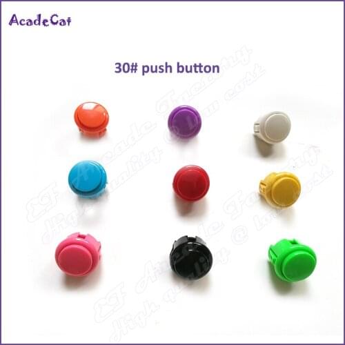 Free shipping 10PCS/lot 30mm Bracket mounted push button switch with 2Pin Built-in small microswitch for Arcade game machine