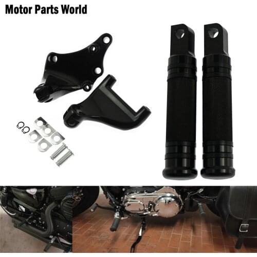 Motorcycle Rear Foot Rests Black Pegs Pedal Passenger Footpegs Mounting Kit For Harley Sportster XL 883 XL1200 48 72 2014-2019