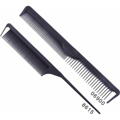 2 pcs/set Black Professional Combs Hairdressing New Tail Comb Two Carbon Anti Static Comb Hair Cutting Comb Set