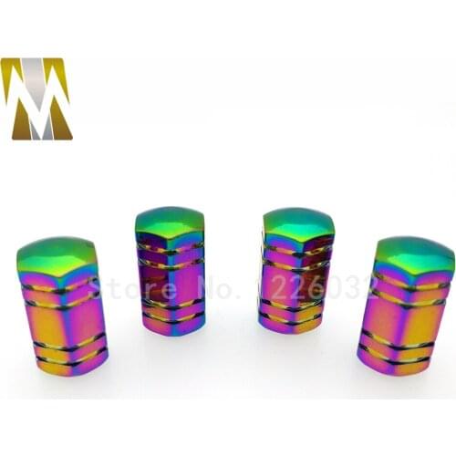 New 4 Pcs Car Motor Bike NeoChrome Wheel Tire Air Stem Valve Cap Dust Cover fashion Multi Red Gold Blue