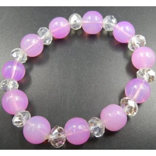 New hot Handmade Natural Moonstone Gems tone Gold Buddha Beaded Charm Bracelet