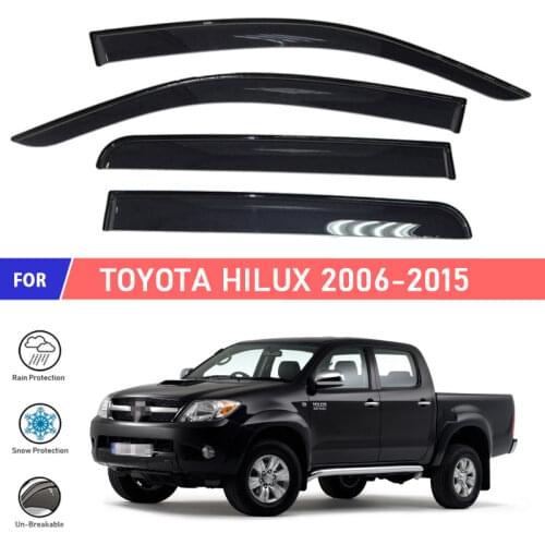 Window deflectors for Toyota Hilux 2006-2015 car window deflector wind guard vent sun rain visor cover car styling