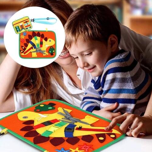 Portable Busy Board Educational Zipper Buckle Skills Travel Airplane Toys