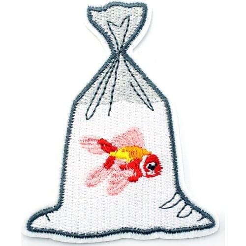 Goldfish Size:5.8x7.5cm Iron On Patch Embroidered Applique Sewing Clothes Stickers Garment Apparel Accessories Badges