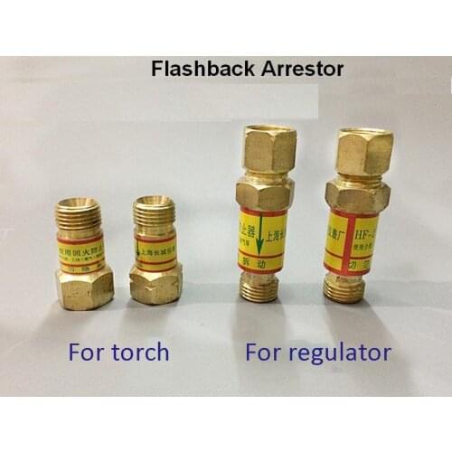 HF-2 Flashback Arrestor oxygen acetylene propane Check Valve Flame Buster for Pressure Reducer Gas Regulator and Cutting Torch