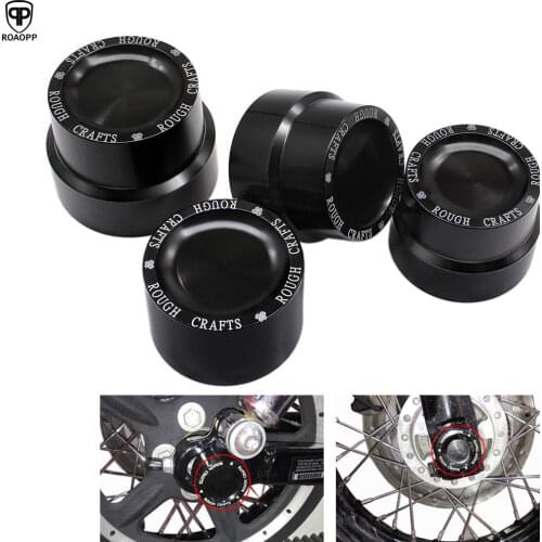 ROAOPP Motocross Rough Craft Carving Front Rear Axle Nut Covers Caps Fit For Harley Sportster XL883 XL1200 Dyna Touring V-Rod