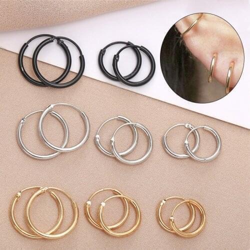 1Pairs Classic Gift Jewelry Circle Earrings Men Women Hoops Hip Hop Earrings Hoop Earrings Fashion
