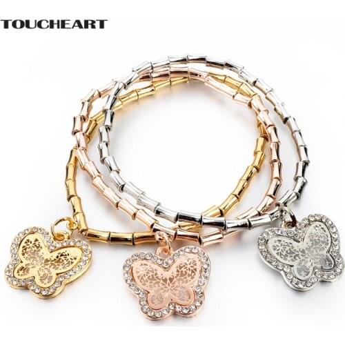 TOUCHEART Handmade Gold Butterfly Friendship Distance Bracelets & Bangles For Women Charm Jewelry Boho Bracelet Femme SBR150207