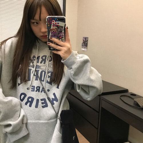 100% cotton versatile loose hooded top womens sweater fashion spring 2021 NEW