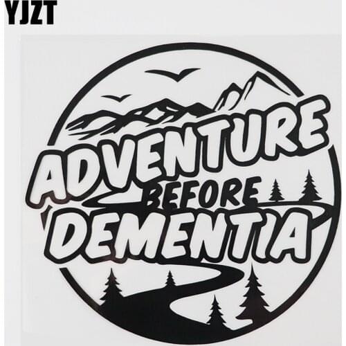 YJZT 15.1CMX14.2CM Funny Adventure Before Dementia Decal Vinyl Car Sticker Black/Silver 8A-1037