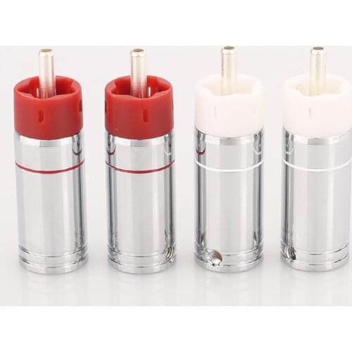 High Quality Hifi DIY 9mm Silver plated or Gold Plated Brass RCA Plug Connectors rca,HiFi RCA jack