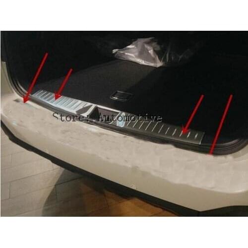 2 pcs For Subaru Outback 2015 2016 2017 inside+outside rear bumper protector step plate cover 2pcs included