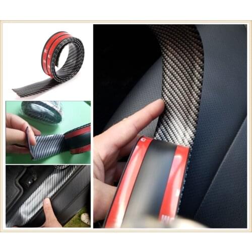 1M car sticker carbon fiber rubber soft bumper strip DIY threshold for Toyota PRADO COASTER highlander REIZ PRIUS COROLLA