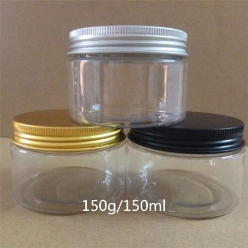 10/30pcs 150g Cosmetic Travel Empty Bottle Jar Round Aluminum Cover Plastic Make-up Box Portable Cosmetic Face Cream Jar