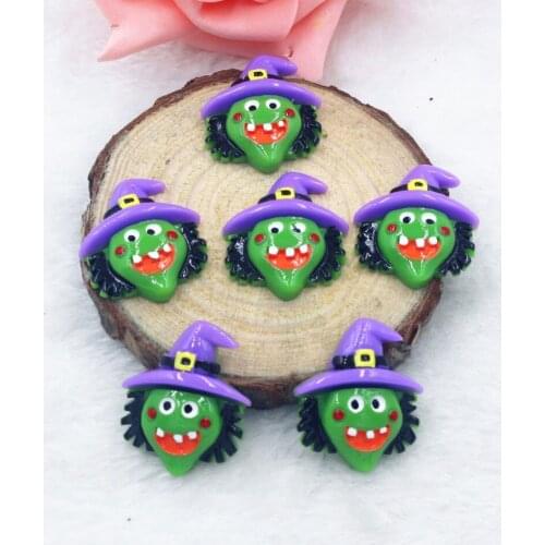 10pcs/lot flat back resin Halloween skull with hat cabochons accessories