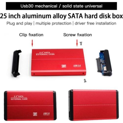 2.5-inch Aluminum SATA Hard Disk Box SATA Serial Notebook Solid-state Mechanical USB3.0 Metal Shell Mobile Hard Disk Box