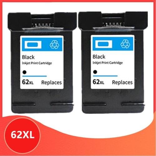 2 Black Compatible for 62XL Ink Cartridge for hp62 for hp 62 5640 5660 7640 5540 5544 5545 5546 5548 Officejet 5740 5741 5742