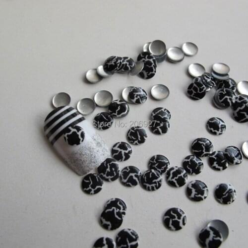 200pcs Cute S-05 6mm Nail Art Metal Black Stud Nail Art Decoration