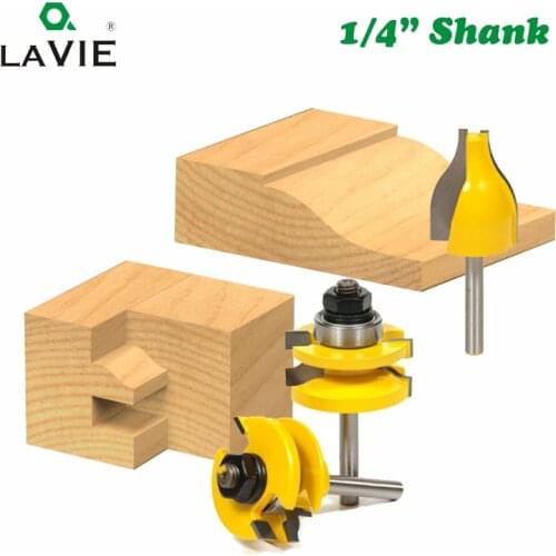 3pcs 1/4" Shank Door Rail & Stile Router Bits Set Vertical Raised Panel Bit Ogee Woodworking Tenon Milling Cutter Wood MC01048