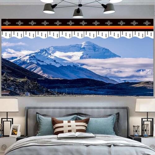 3D Scenery Tapestry Wall Cloth Tibetan Potala Background Cloth Hanging Tapestry Tibetan Ethnic Culture Art Home Decor