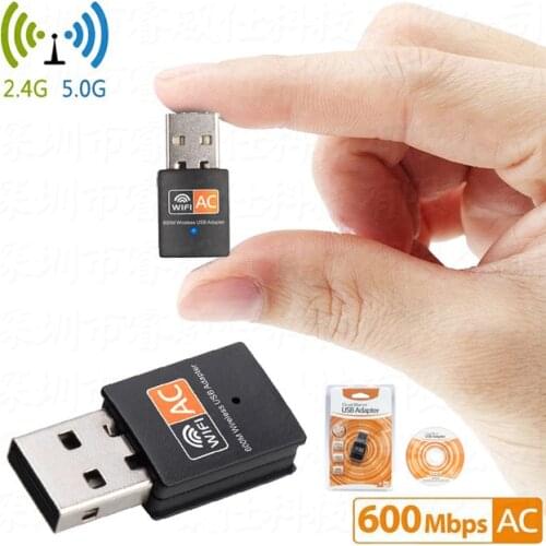 AC 600M Dual Band Wireless Network Card Computer WiFi Signal Transmitter USB Mini Receiver 2.4G&5G IEEE 802.11b